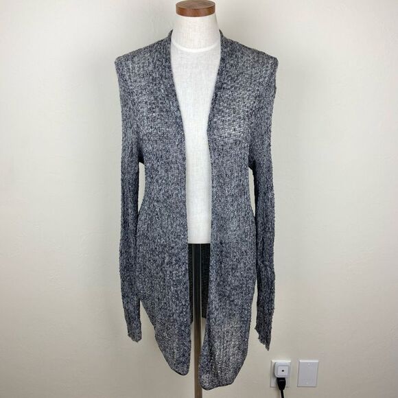 Eileen Fisher Open Front Knit Linen Cardigan - Marled Gray - Picture 1 of 6